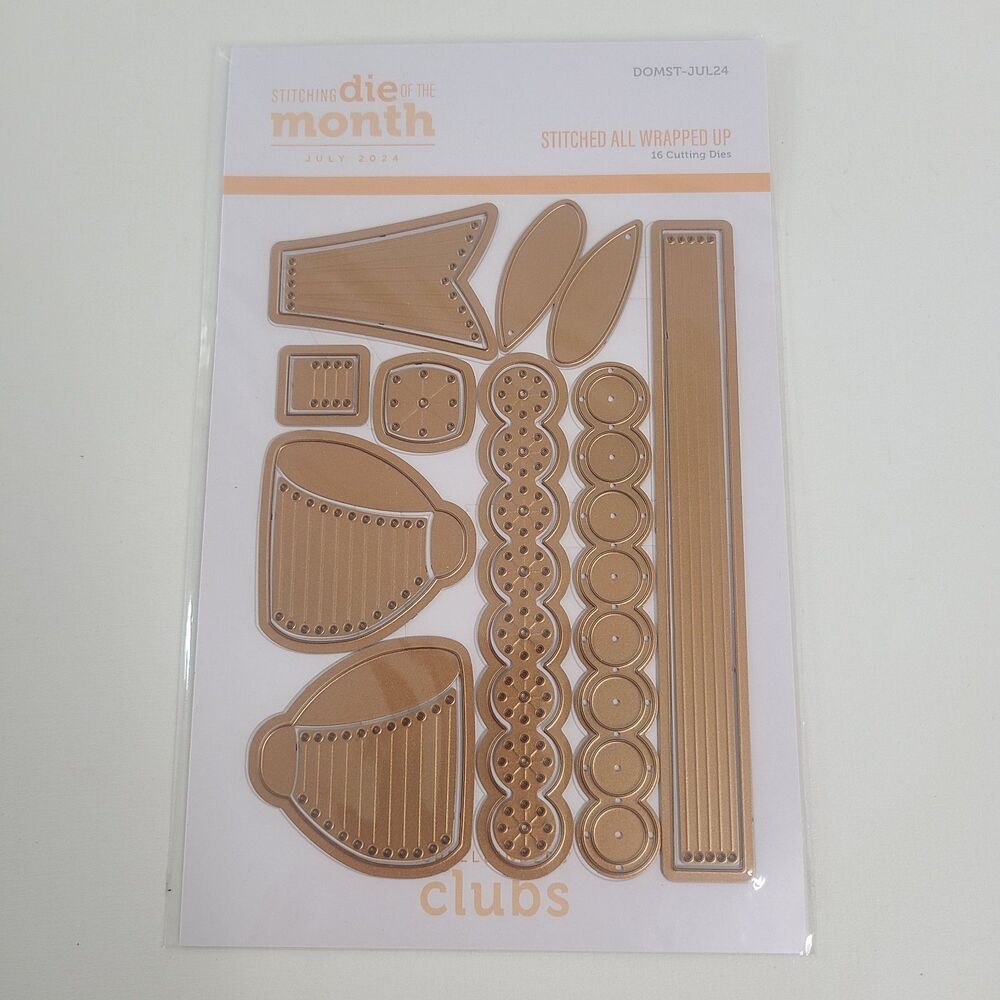 Spellbinders Stitching Die Of The Month Club July 2024 "Stitched All Wrapped Up"